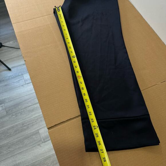 Theory Satin Classic Career Straight Leg Mid Rise Trouser Pants Mavy - Picture 11 of 14